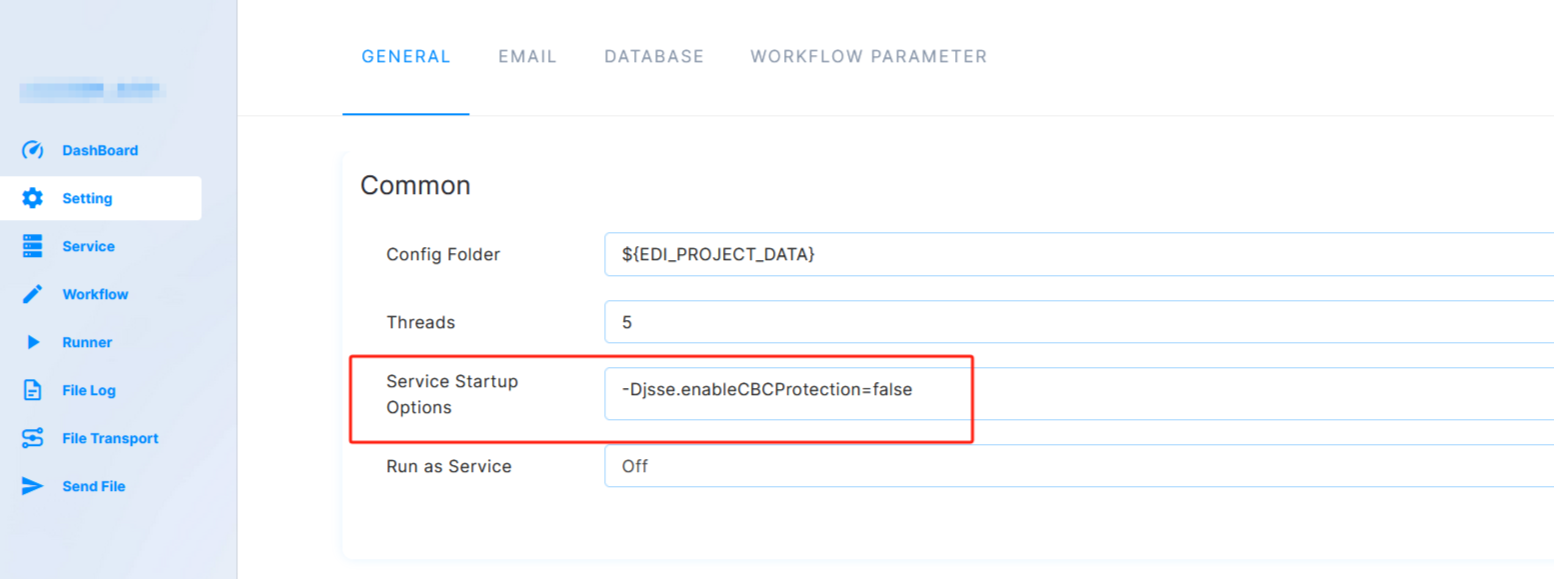 Modify Startup Parameters